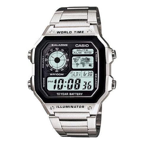 CASIOG Shock Quartz Sports Waterproof Mens Silver Digital