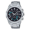 CASIOWaterproof EDIFICE Sapphire Crystal Mens Black Analog