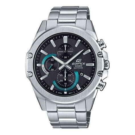 CASIOWaterproof EDIFICE Sapphire Crystal Mens Black Analog
