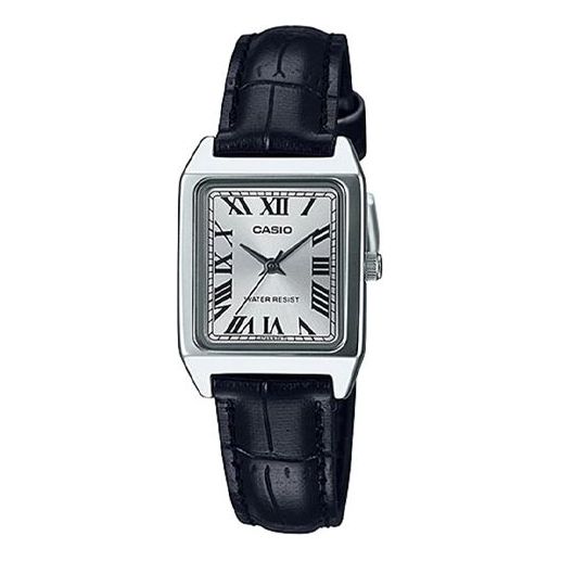 CASIOLeisure Pointer Vintage Leather Squarees Quartzes White Analog