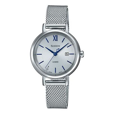 CASIOSHEEN Solar Powered Quartz Waterproof Sapphire Crystal Silver Analog