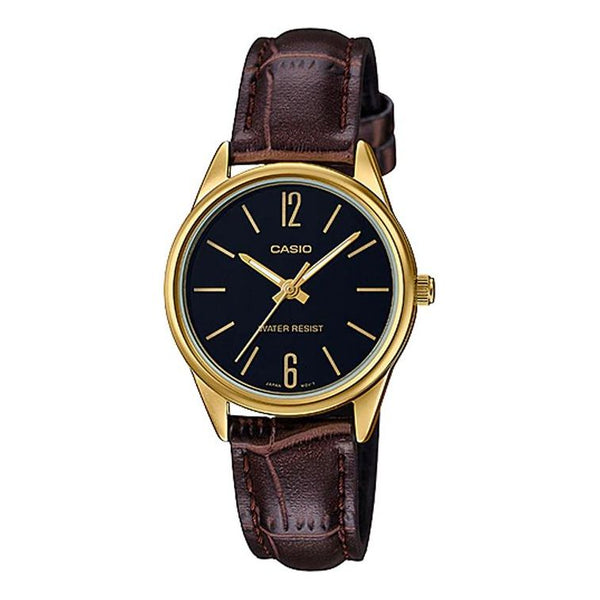CASIODRESS Series Wrist /Black Quartz Waterproof Brown Analog