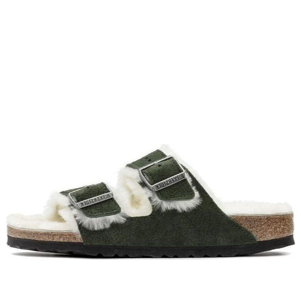BirkenstockArizona Shearling Sandal Suede Leather Narrow Fit 'Green'