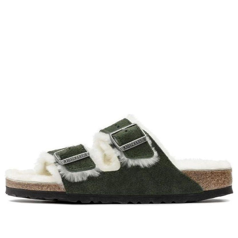 BirkenstockArizona Shearling Sandal Suede Leather Narrow Fit 'Green'