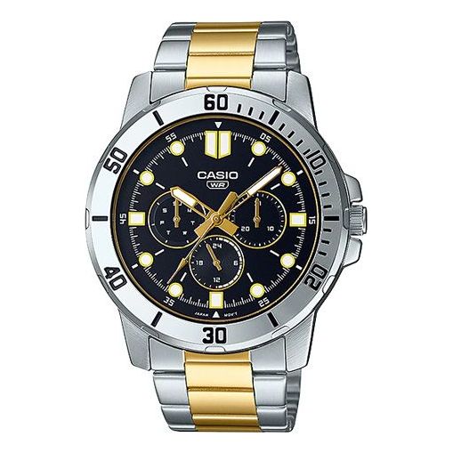 CASIODRESSSeries Sportses Black/Golden Waterproof Black Dial Black Analog