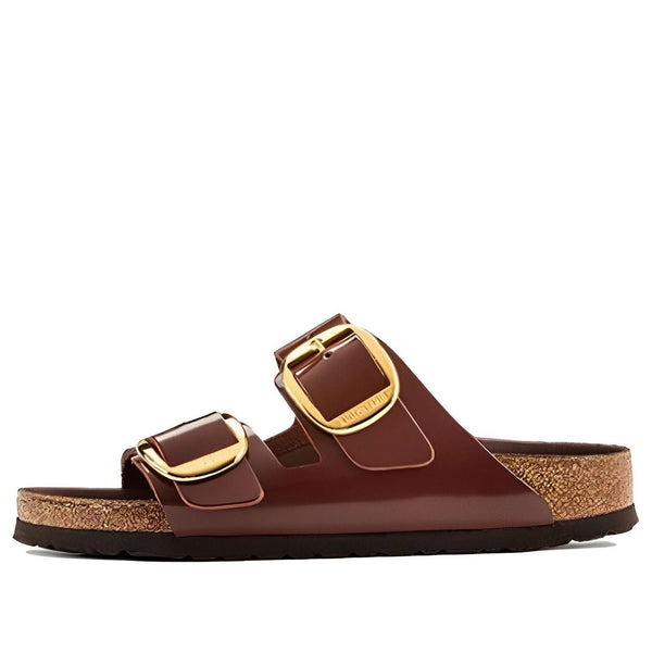 Birkenstock(WMNS)  Arizona Big Buckle Natural Leather Patent 'Clay Dark brown'
