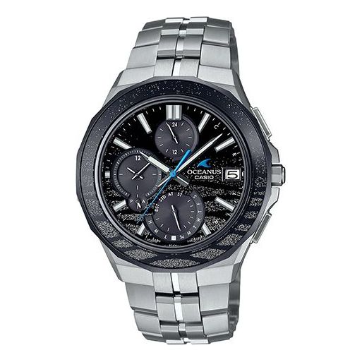 CASIOWaterproof Sapphire Crystal Solar Powered Stainless Steel Strap Quartz Sports Mens Black Analog
