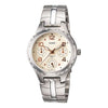 CASIOWaterproof Stainless Steel Strap White Analog
