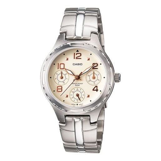 CASIOWaterproof Stainless Steel Strap White Analog