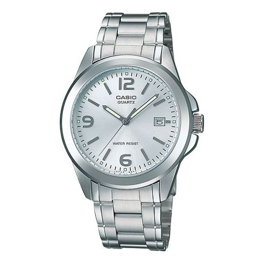 CASIOWaterproof Stainless Steel Strap Mens Silver Analog