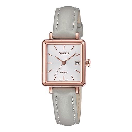 CASIOQuartz Waterproof Sapphire Crystal SHEEN Gray Strap Gray Analog