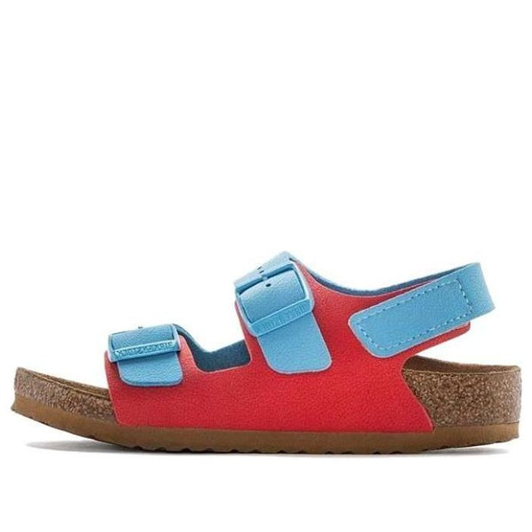 Birkenstock(PS)  Milano HL Kids Birko-Flor Birkibuc Narrow Fit 'Sky Blue/Active Red'