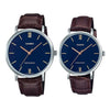CASIOUnisex DRESS Series Waterproof Couple Quartz Blue Analog