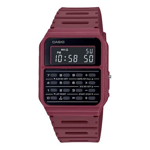 CASIOQuartz Waterproof Sports Unisex Mens Dark Red Digital