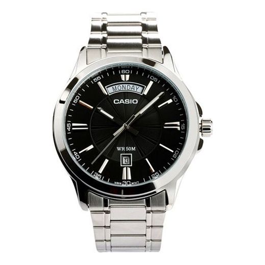 CASIOWaterproof Stainless Steel Men Mens Black Analog