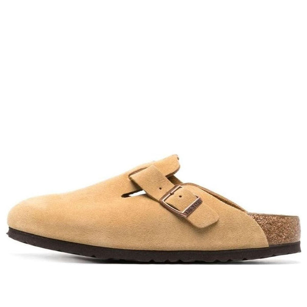 BirkenstockBoston Suede Leather Narrow Fit 'Latte Cream'