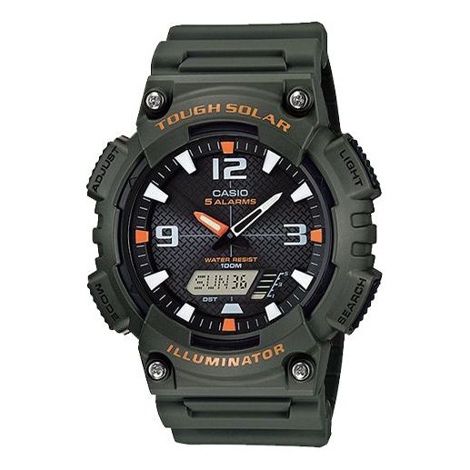 CASIOWaterproof Solar Powered Sports Mens Army Green Analog