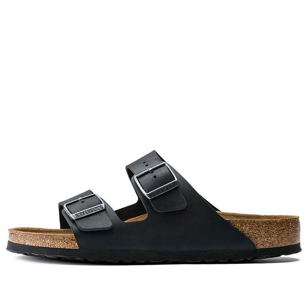 BirkenstockArizona Oiled Nubuck Leather Narrow Fit Sandals 'Black'
