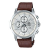 CASIOEdifice Series Men'ses Silver/Brown Sapphire Crystal Mens White Analog