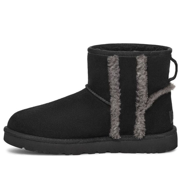 UGG(WMNS)  Classic Mini Shearling Logo 'Black'