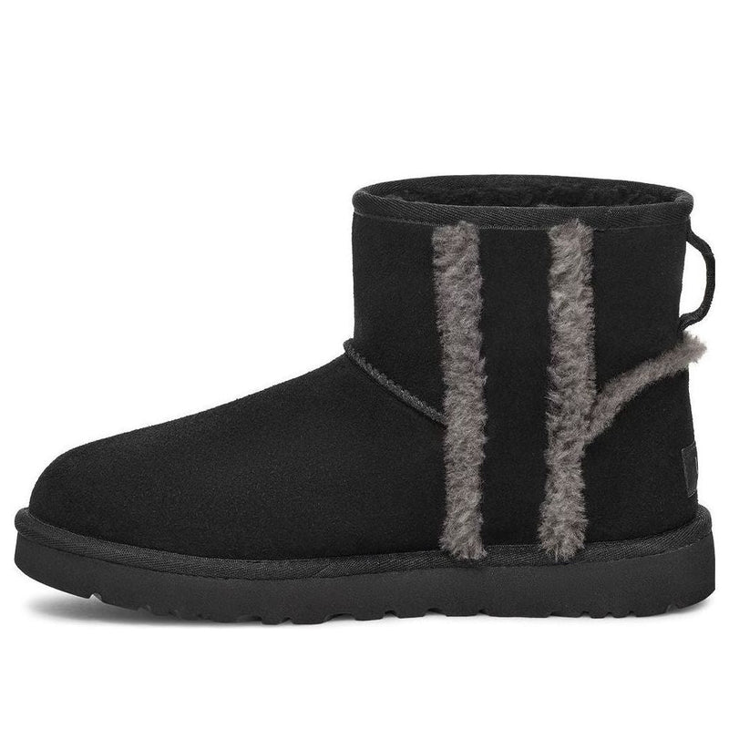 UGG(WMNS)  Classic Mini Shearling Logo 'Black'