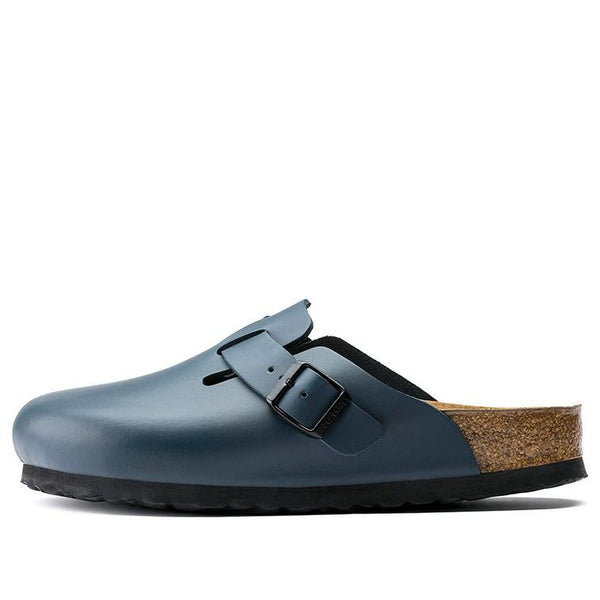 BirkenstockBoston Soft Leather Mules 'Blue'