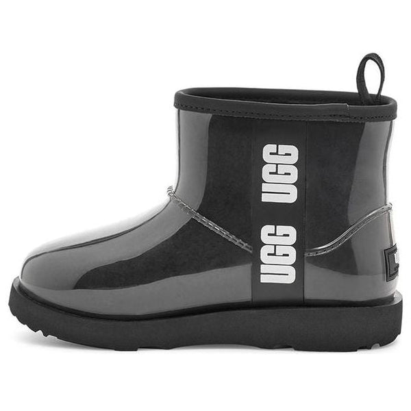 UGGClassic Clear Mini II Large LOGO Fleece Lined Big Boys Black