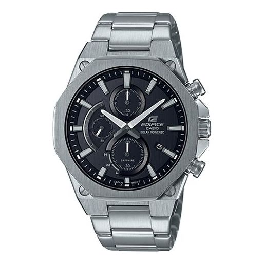 CASIOWaterproof Sports EDIFICE Solar Powered Mens Black Analog