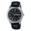 CASIOLeather Band Waterproof Men Mens Black Analog
