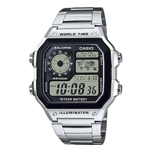 CASIOYouth Series Standard Stainless Steel Sliver Quartz Waterproof Mens Silver Digital
