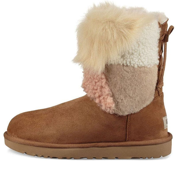 UGG(WMNS)  Classic Short Patchwork Fluff