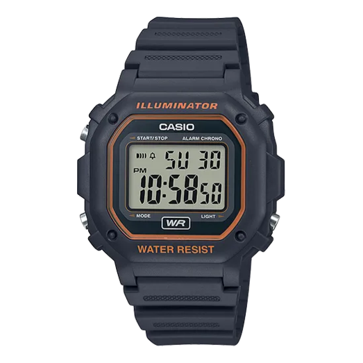 CASIORetro Waterproof Classic Small Cube Brown Watch 50m Waterproof Resin Strap Black Analog