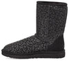 UGG(WMNS)  Classic Short Snow Leopard Fleece Lined Black