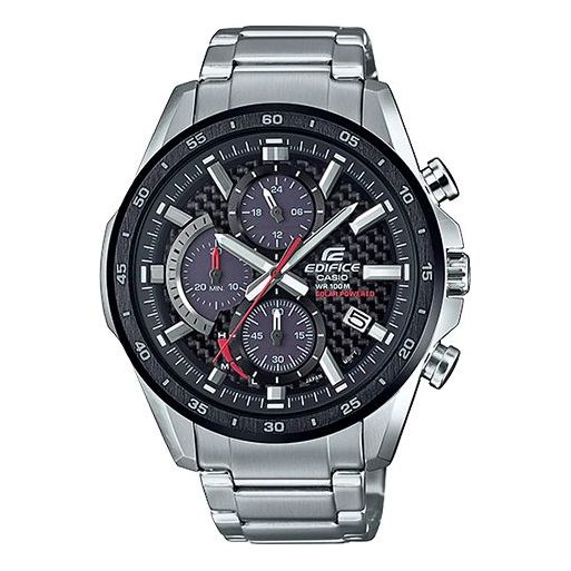 CASIOMen's  EDIFICE Classic Chain quartz Watch Black Gray Mens Silver Analog