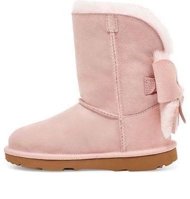 UGG(PS)  Classic Mini II Cuffed Bow Pink Fleece Lined