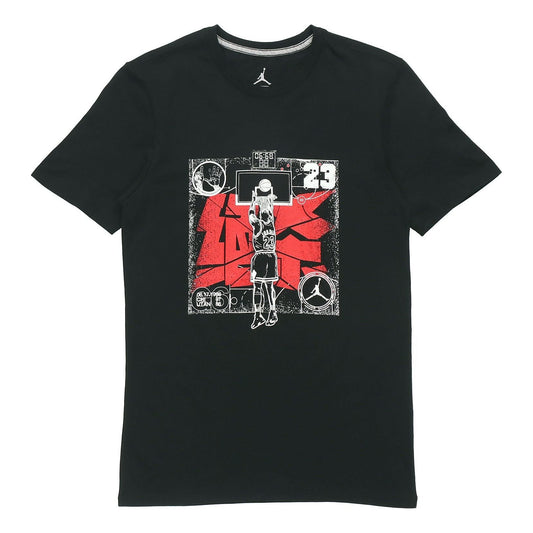 Air JordanLast Shot AJ14 Round Neck Short Sleeve Black