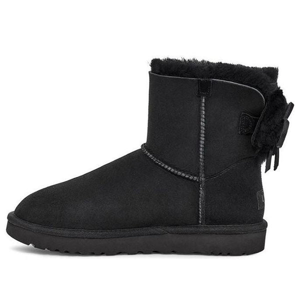 UGG(WMNS)  Classic Dudble Bow Mini Snow Boots Black