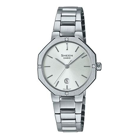 CASIOCasio Sheen Analog Octagonal Watch 'Silver White'