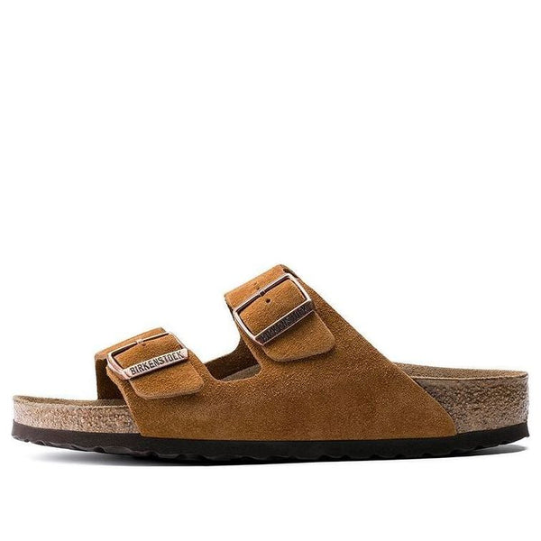BirkenstockArizona Soft Footbed Suede Leather Narrow Fit Slides 'Mink'