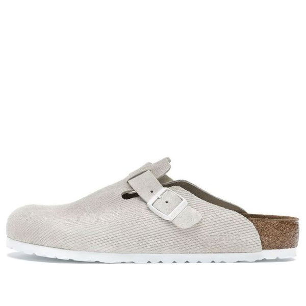 Birkenstockx Stssy Boston Suede Embossed 'Bone'