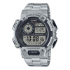 CASIOSports Waterproof Stainless Steel Strap Quartz Mens Silver Digital