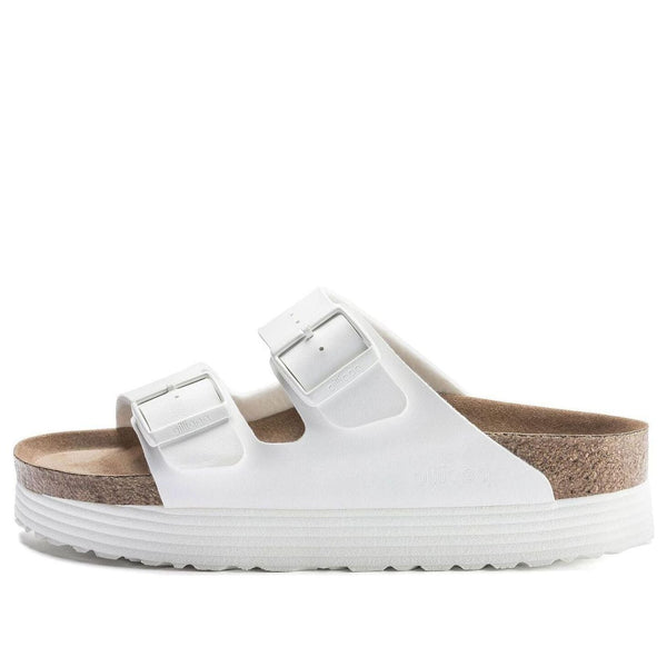 BirkenstockArizona Platform Vegan Birko-Flor Narrow Fit Sandals 'White'