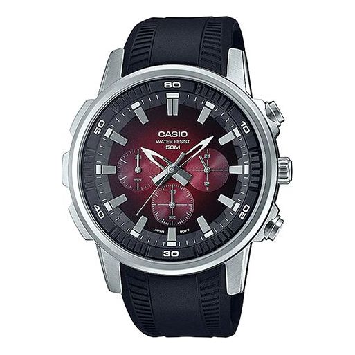 CASIOCasio Dress Classic Analog Watch 'Black Red Silver'