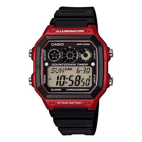 CASIOG Shock Waterproof Mens Black/Red Digital