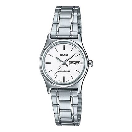 CASIOSteel Bracelet Water Resistant Quartz Waterproof White Analog