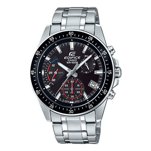CASIOEDIFICE Waterproof Stainless Steel Strap Mens Red Analog