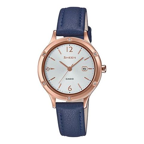 CASIOSHEEN Sapphire Crystal Quartz Waterproof Dark Blue Analog