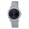 CASIOQuartz Waterproof Black DialSilver Mens BlackSilver Analog