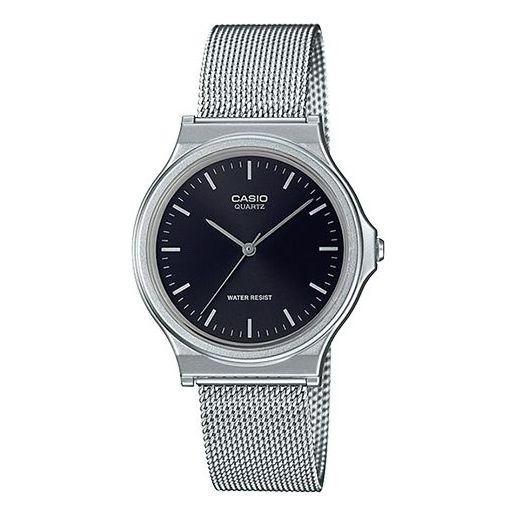 CASIOQuartz Waterproof Black DialSilver Mens BlackSilver Analog