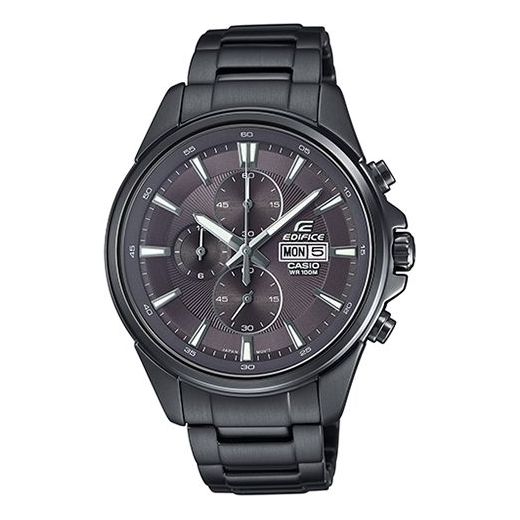 CASIOMen's EDIFICE Metal IPBLACK Particle Coated Racing Mens Black Analog